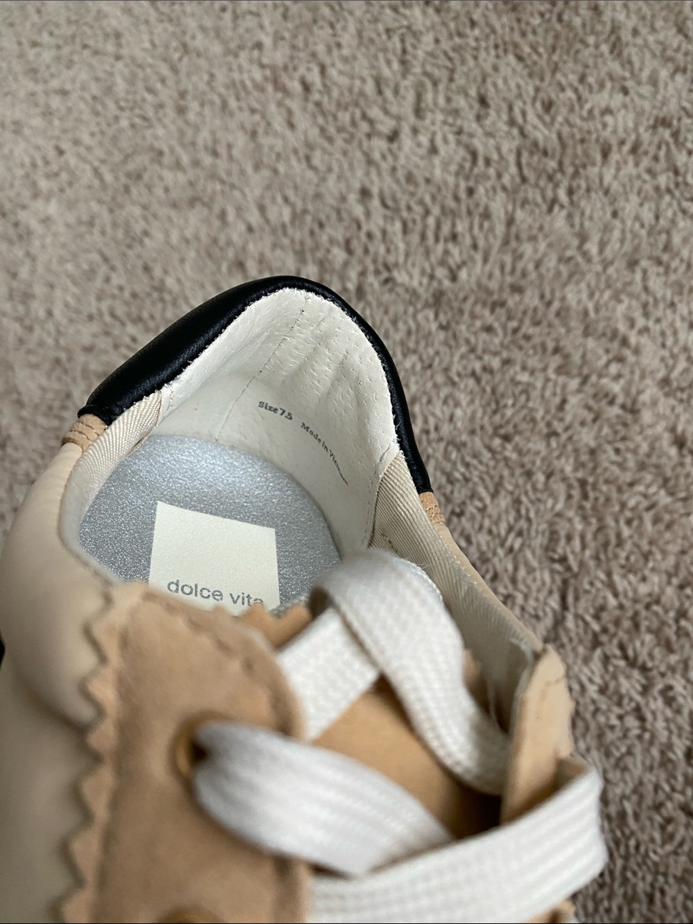 Dolce Vita Beige and Black Retro Sneakers - Picture 9 of 9